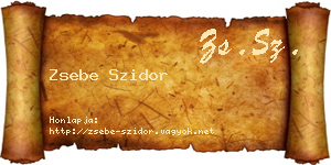 Zsebe Szidor névjegykártya